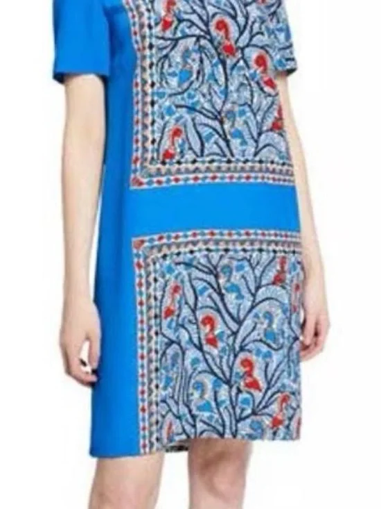 TORY BURCH Mallory Something Wild 100% Silk Printed Shift Dress - Picture 12 of 13